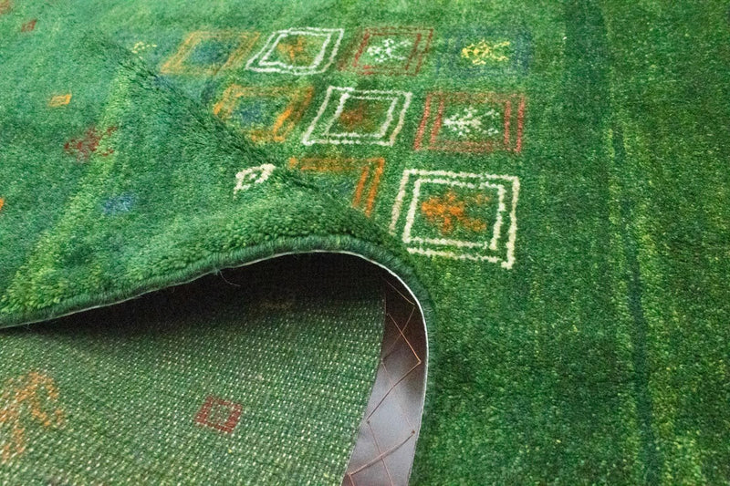 Tapis Gabbeh - Persan - 189 x 155 cm - vert
