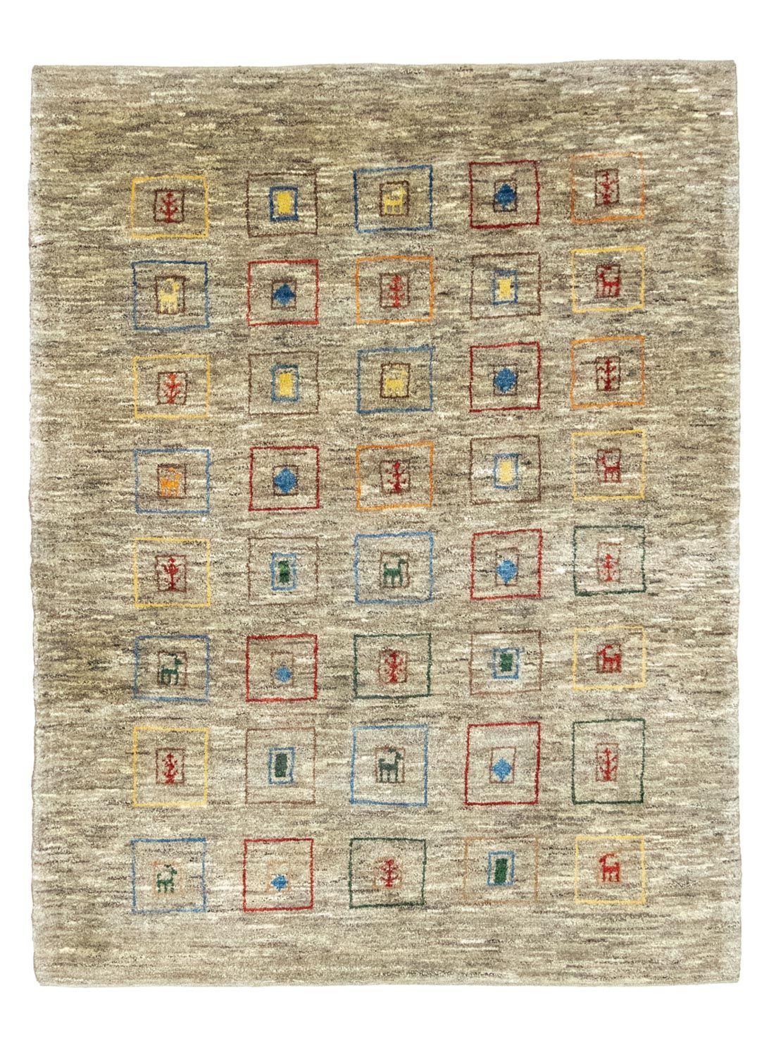 Tapis Gabbeh - Persan - 206 x 154 cm - multicolore
