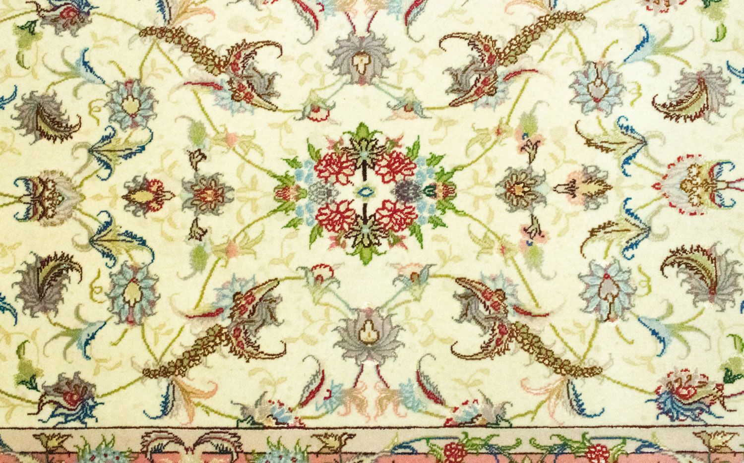 Tapis de couloir Tapis persan - Tabriz - Royal - 317 x 78 cm - beige