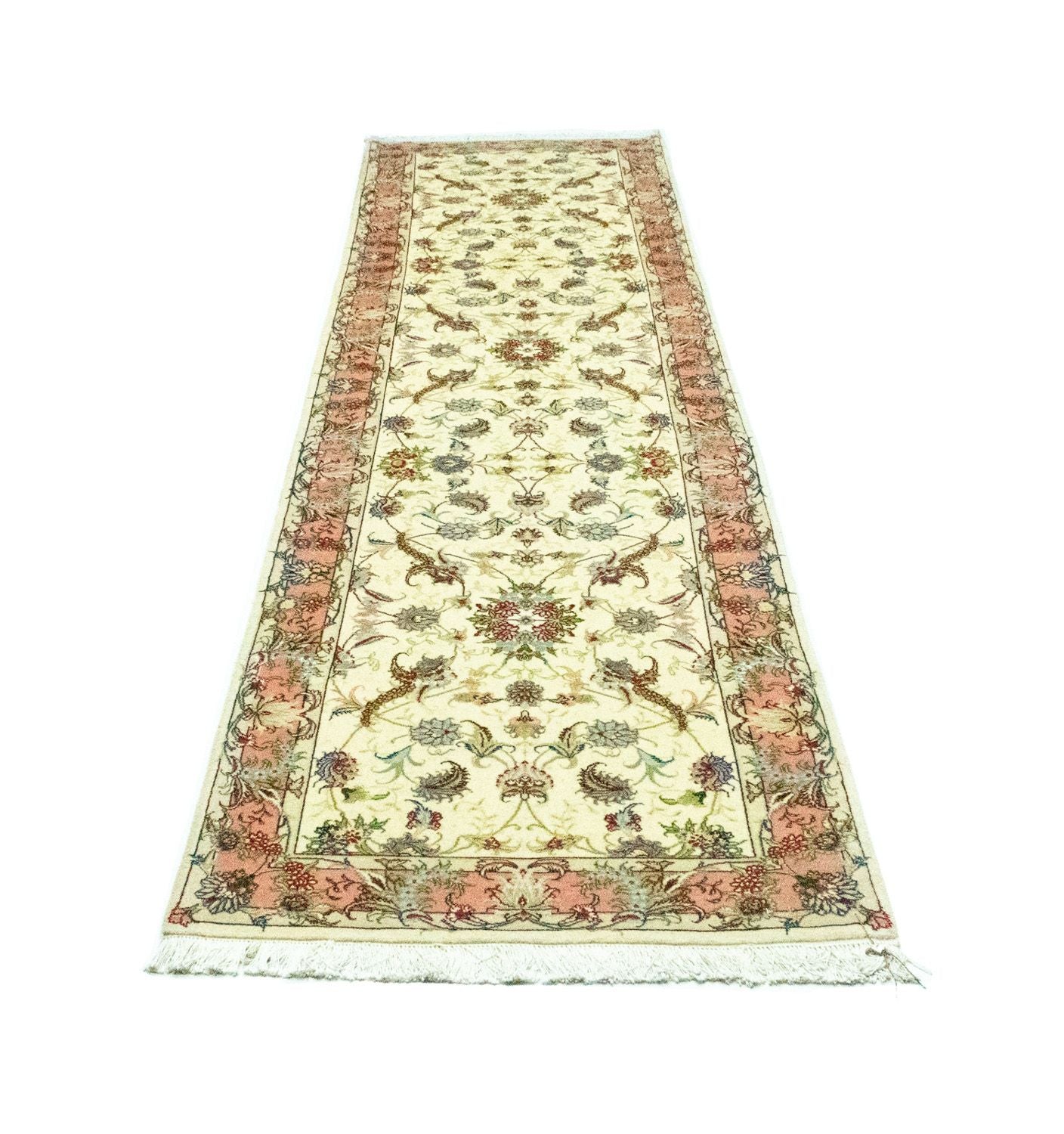 Tapis de couloir Tapis persan - Tabriz - Royal - 317 x 78 cm - beige