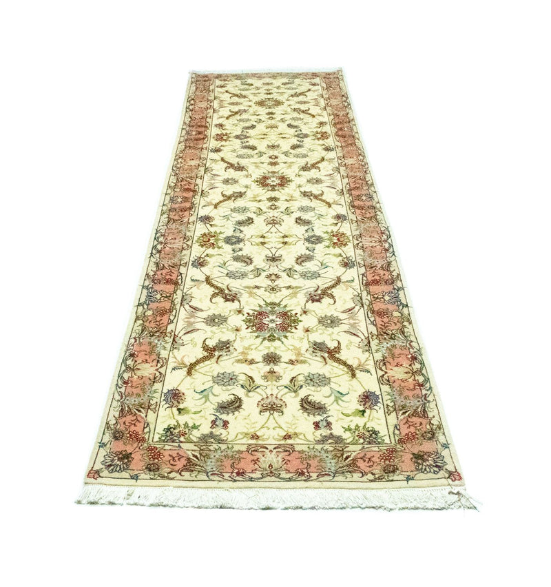 Tapis de couloir Tapis persan - Tabriz - Royal - 317 x 78 cm - beige