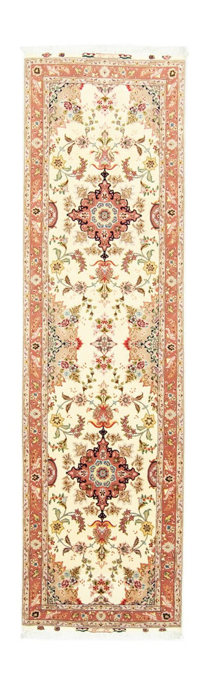 Tapis de couloir Tapis persan - Tabriz - Royal - 313 x 84 cm - beige