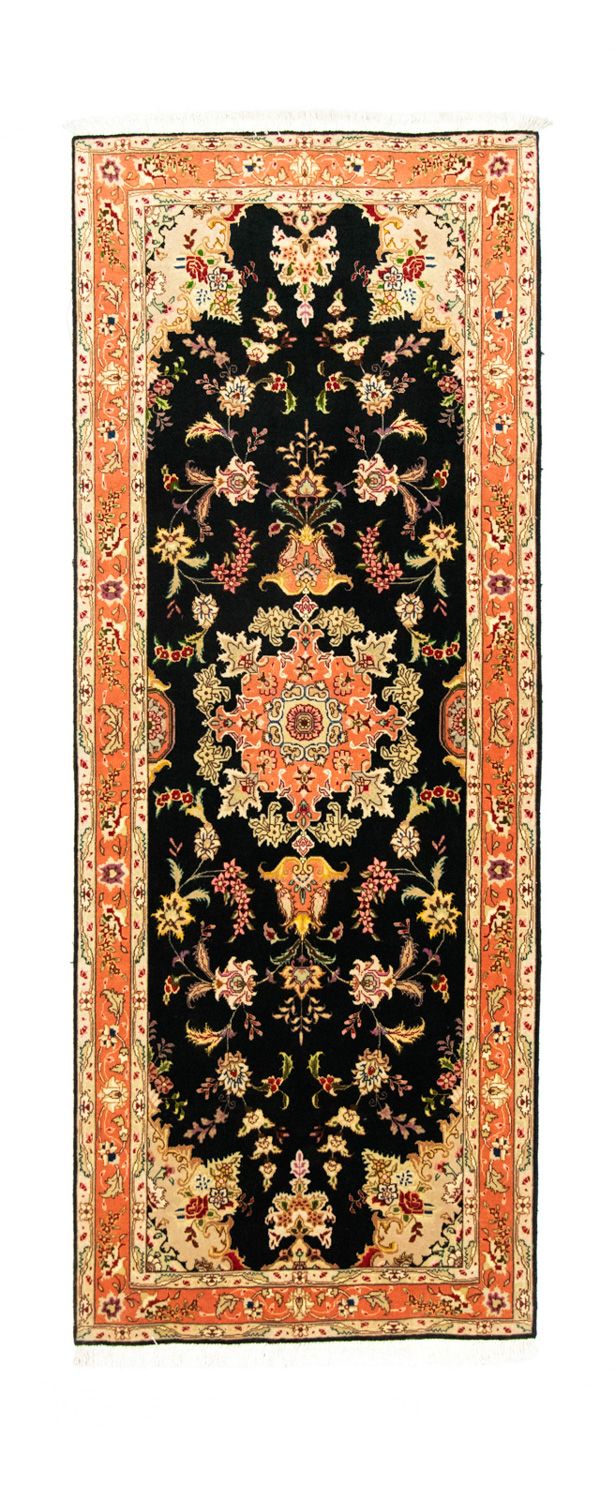 Tapis de couloir Tapis persan - Tabriz - Royal - 215 x 83 cm - noir