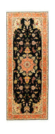 Tapis de couloir Tapis persan - Tabriz - Royal - 215 x 83 cm - noir