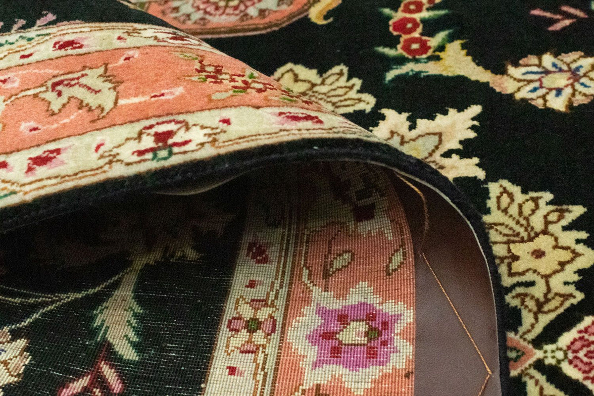 Tapis de couloir Tapis persan - Tabriz - Royal - 215 x 83 cm - noir