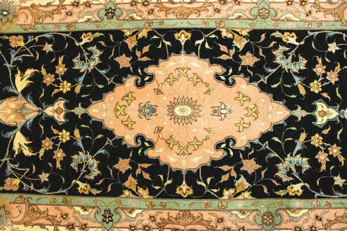Tapis de couloir Tapis persan - Tabriz - Royal - 290 x 84 cm - noir