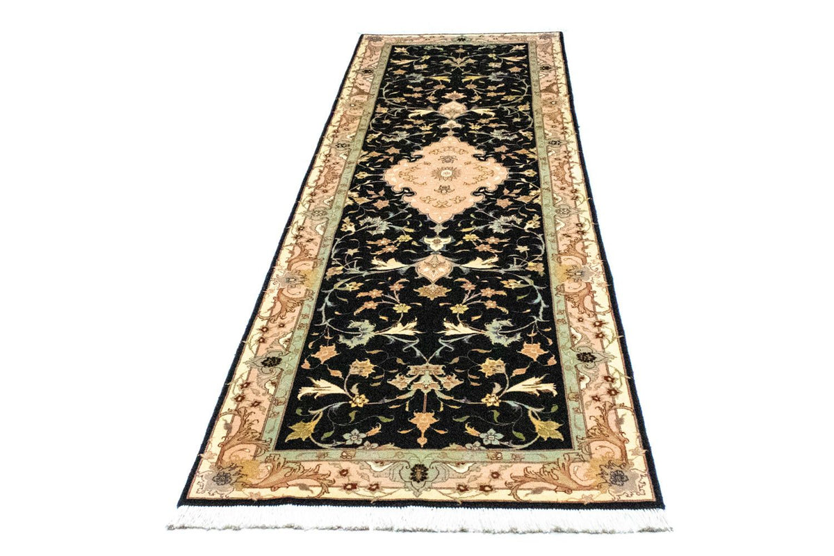 Tapis de couloir Tapis persan - Tabriz - Royal - 290 x 84 cm - noir