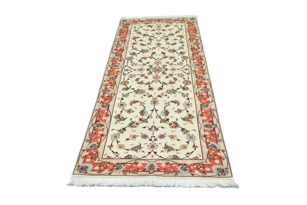 Tapis de couloir Tapis persan - Tabriz - Royal - 210 x 80 cm - beige