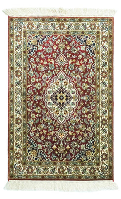 Tapis en soie - Soie du Cachemire - 95 x 63 cm - rouge