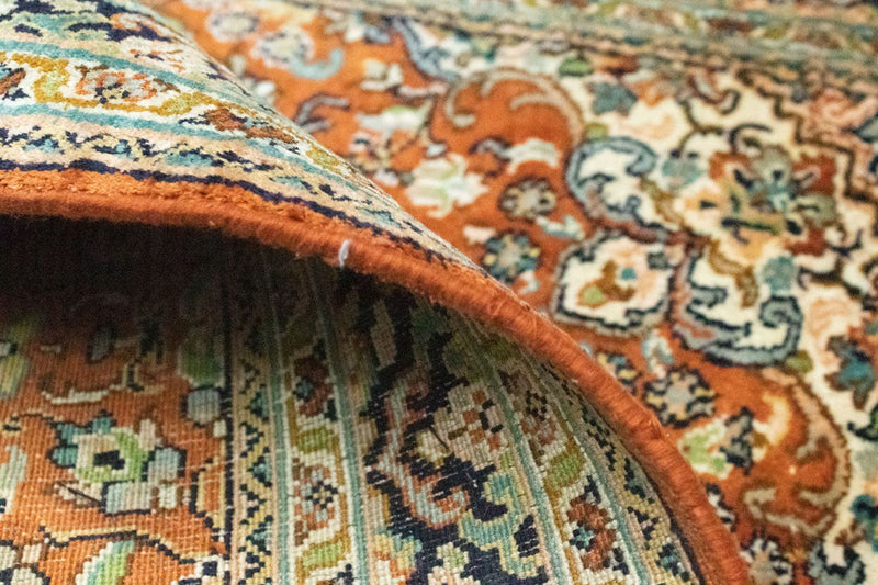 Tapis en soie - Soie du Cachemire - 94 x 63 cm - rouille