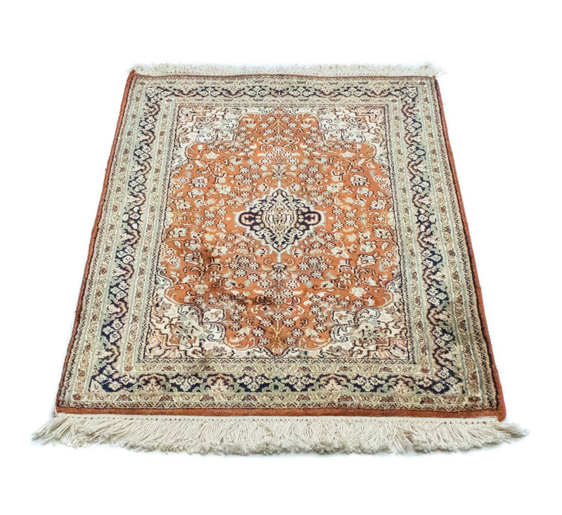 Tapis en soie - Soie du Cachemire - 94 x 63 cm - rouille