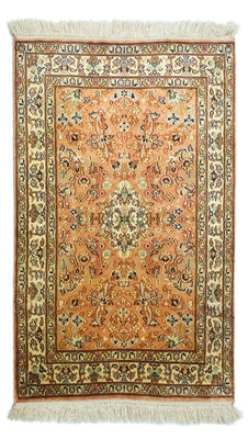 Tapis en soie - Soie du Cachemire - 95 x 61 cm - rouille