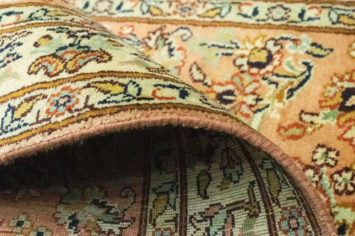 Tapis en soie - Soie du Cachemire - 95 x 61 cm - rouille