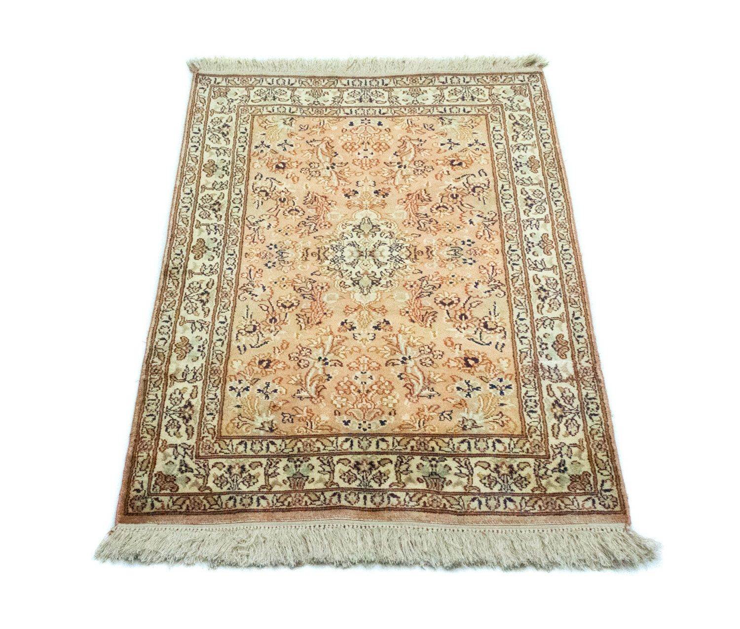 Tapis en soie - Soie du Cachemire - 95 x 61 cm - rouille