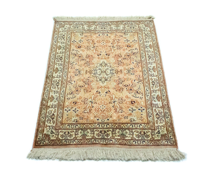 Tapis en soie - Soie du Cachemire - 95 x 61 cm - rouille