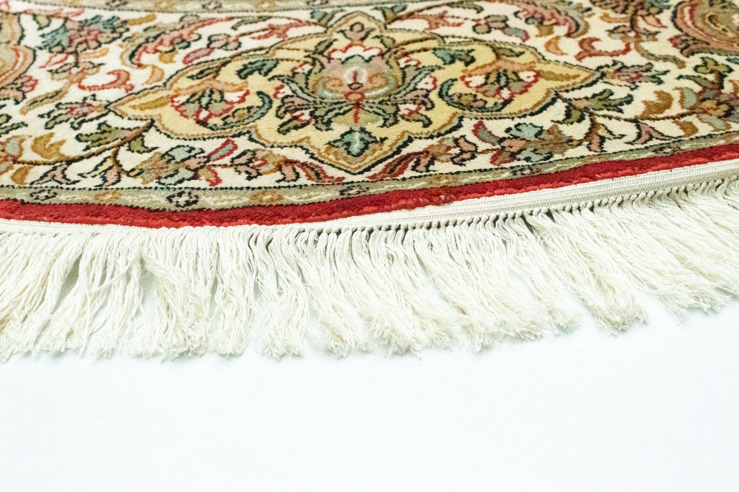 Tapis en soie - Soie du Cachemire carré  - 158 x 150 cm - rouge