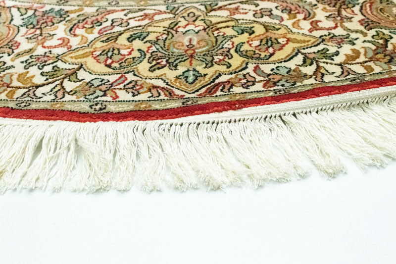 Tapis en soie - Soie du Cachemire carré  - 158 x 150 cm - rouge