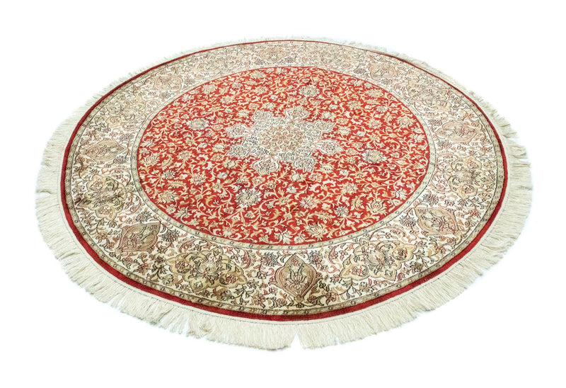Tapis en soie - Soie du Cachemire carré  - 158 x 150 cm - rouge
