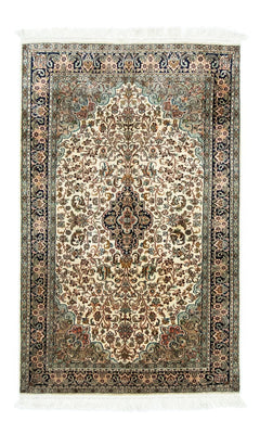 Tapis en soie - Soie du Cachemire - 150 x 95 cm - beige