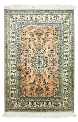 Tapis en soie - Soie du Cachemire - 93 x 64 cm - saumon