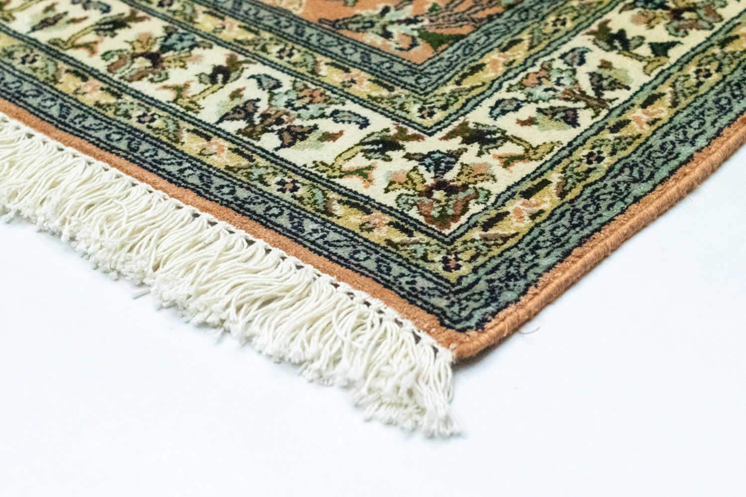 Tapis en soie - Soie du Cachemire - 93 x 64 cm - saumon