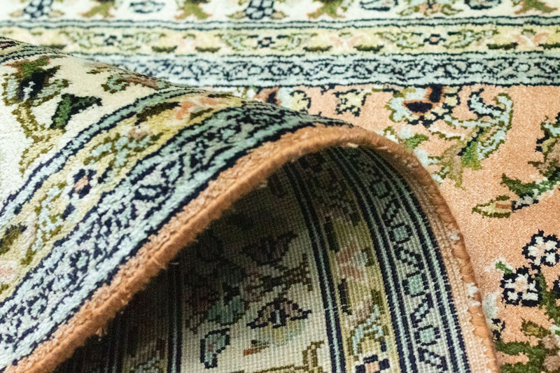 Tapis en soie - Soie du Cachemire - 93 x 64 cm - saumon