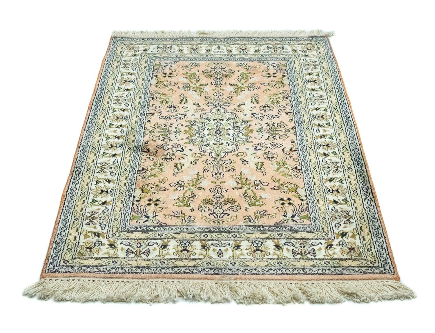 Tapis en soie - Soie du Cachemire - 93 x 64 cm - saumon