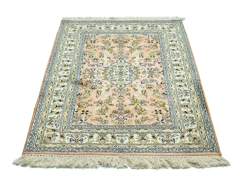 Tapis en soie - Soie du Cachemire - 93 x 64 cm - saumon