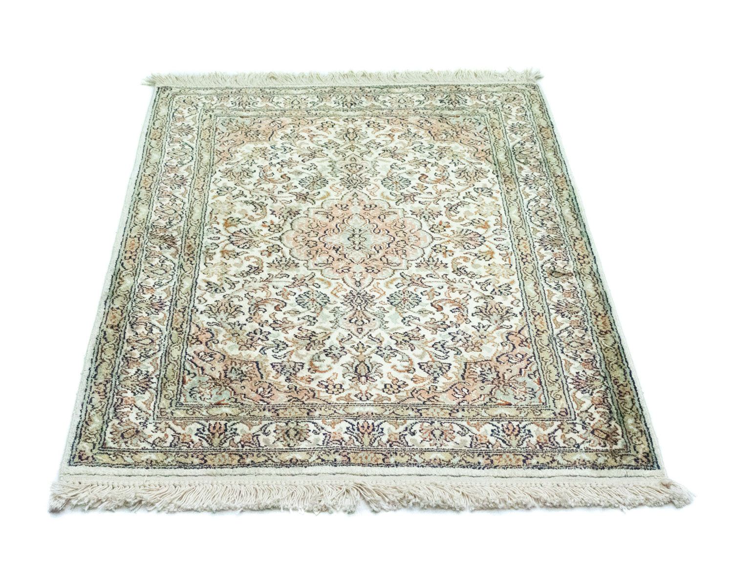 Tapis en soie - Soie du Cachemire - 90 x 66 cm - beige