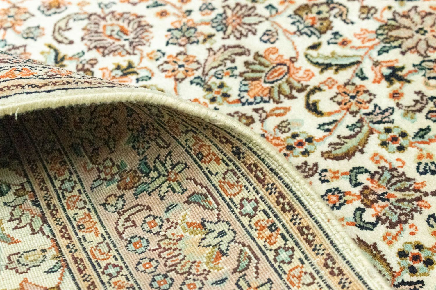 Tapis en soie - Soie du Cachemire - 124 x 78 cm - beige