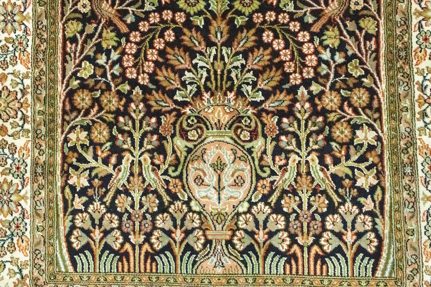Tapis en soie - Soie du Cachemire - 156 x 95 cm - bleu