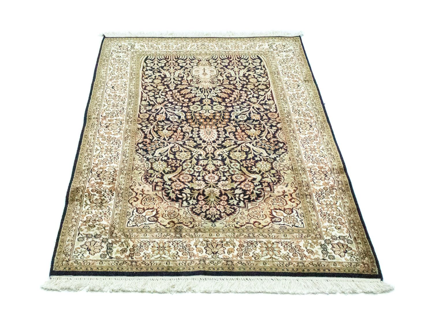 Tapis en soie - Soie du Cachemire - 156 x 95 cm - bleu