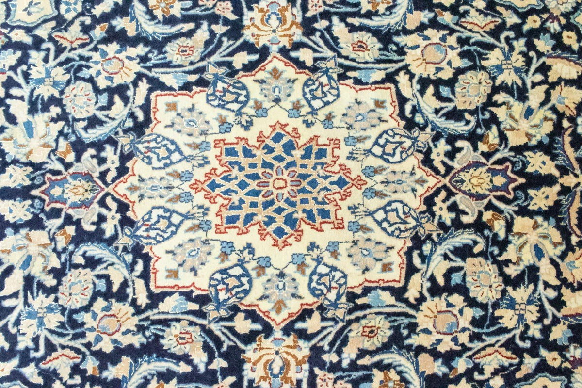 Tapis persan - Nain - Royal - 227 x 138 cm - bleu foncé