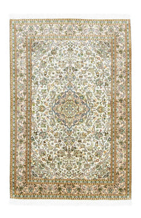 Tapis en soie - Soie du Cachemire - 183 x 125 cm - beige