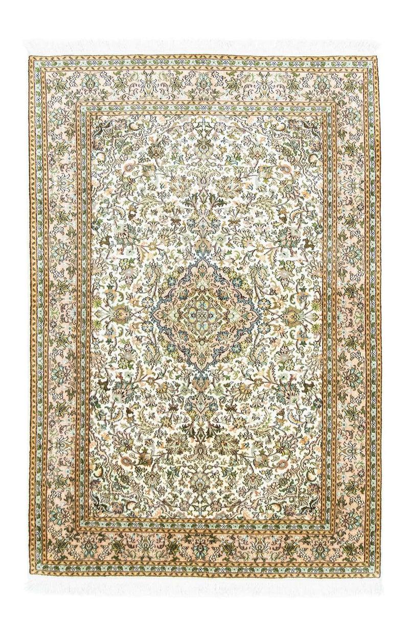 Tapis en soie - Soie du Cachemire - 183 x 125 cm - beige