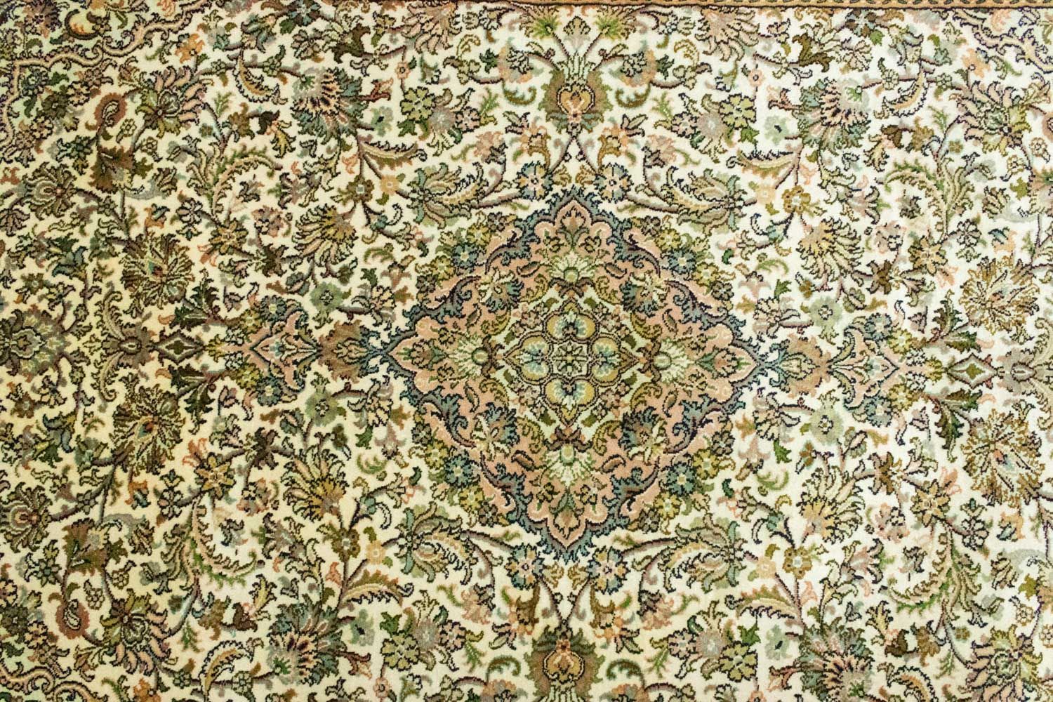 Tapis en soie - Soie du Cachemire - 183 x 125 cm - beige