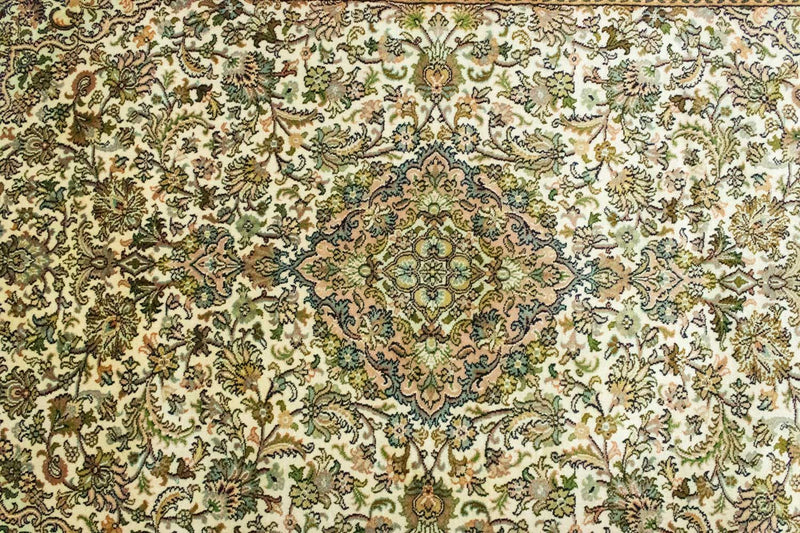 Tapis en soie - Soie du Cachemire - 183 x 125 cm - beige