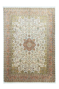 Tapis en soie - Soie du Cachemire - 308 x 217 cm - beige
