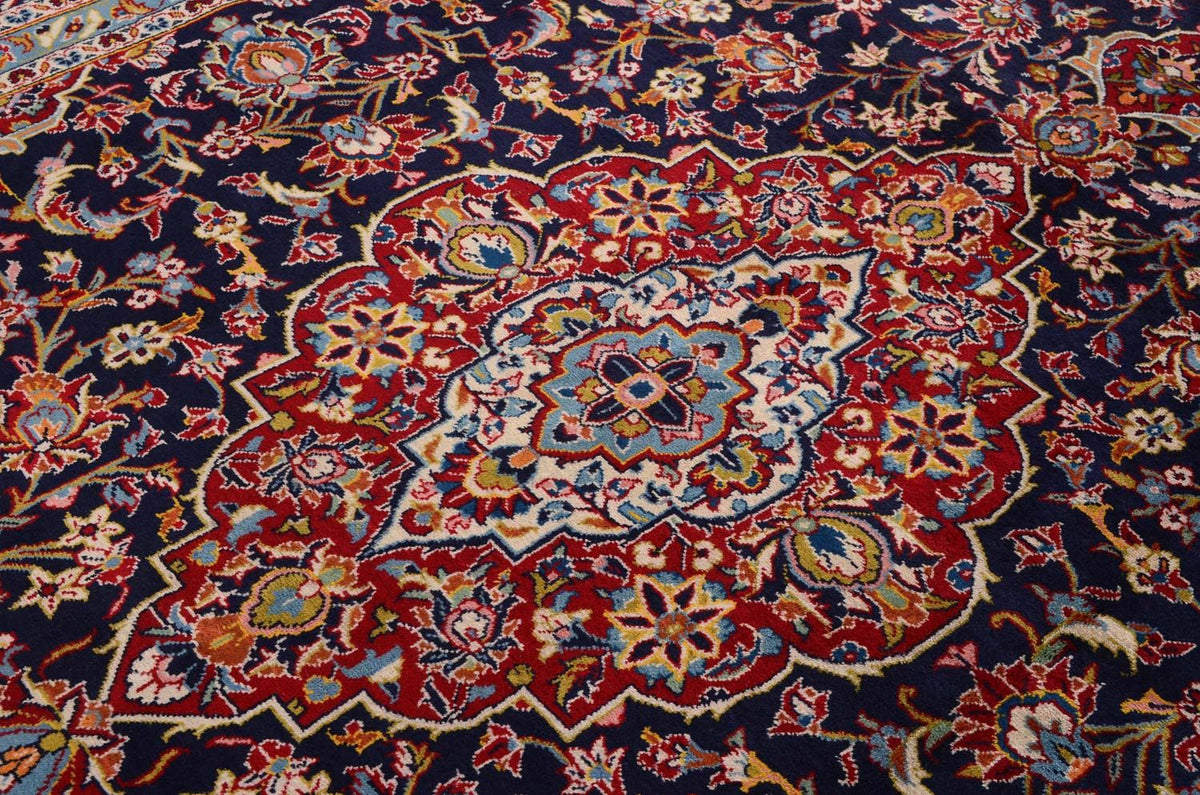 Tapis persan - Keshan - 368 x 246 cm - bleu