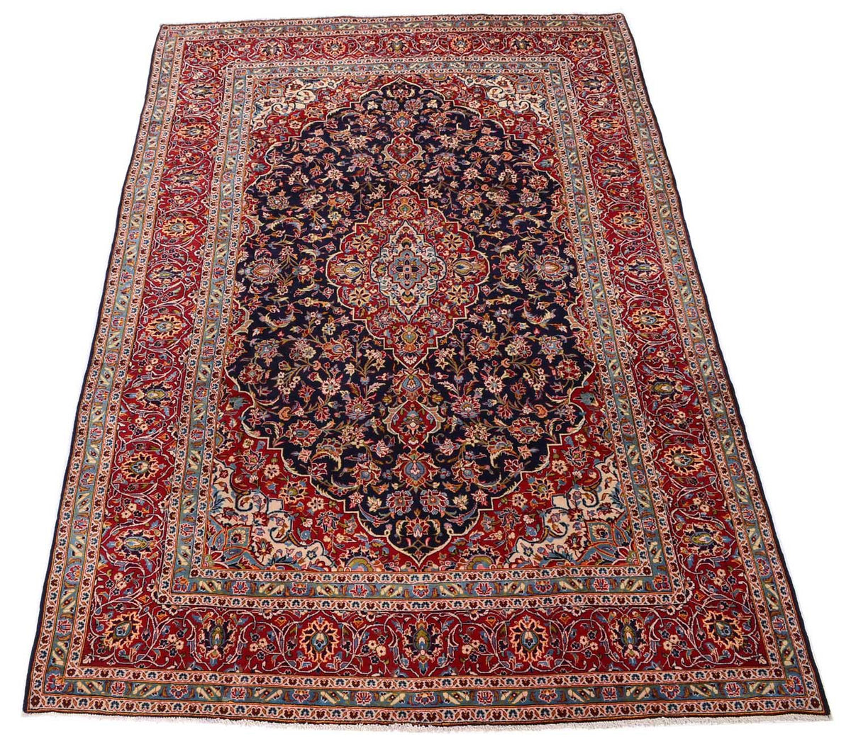 Tapis persan - Keshan - 368 x 246 cm - bleu