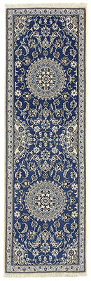 Tapis de couloir Tapis persan - Nain - Royal - 200 x 60 cm - bleu