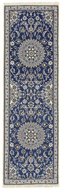 Tapis de couloir Tapis persan - Nain - Royal - 200 x 60 cm - bleu