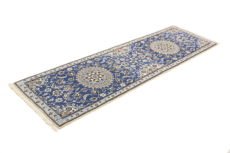 Tapis de couloir Tapis persan - Nain - Royal - 200 x 60 cm - bleu