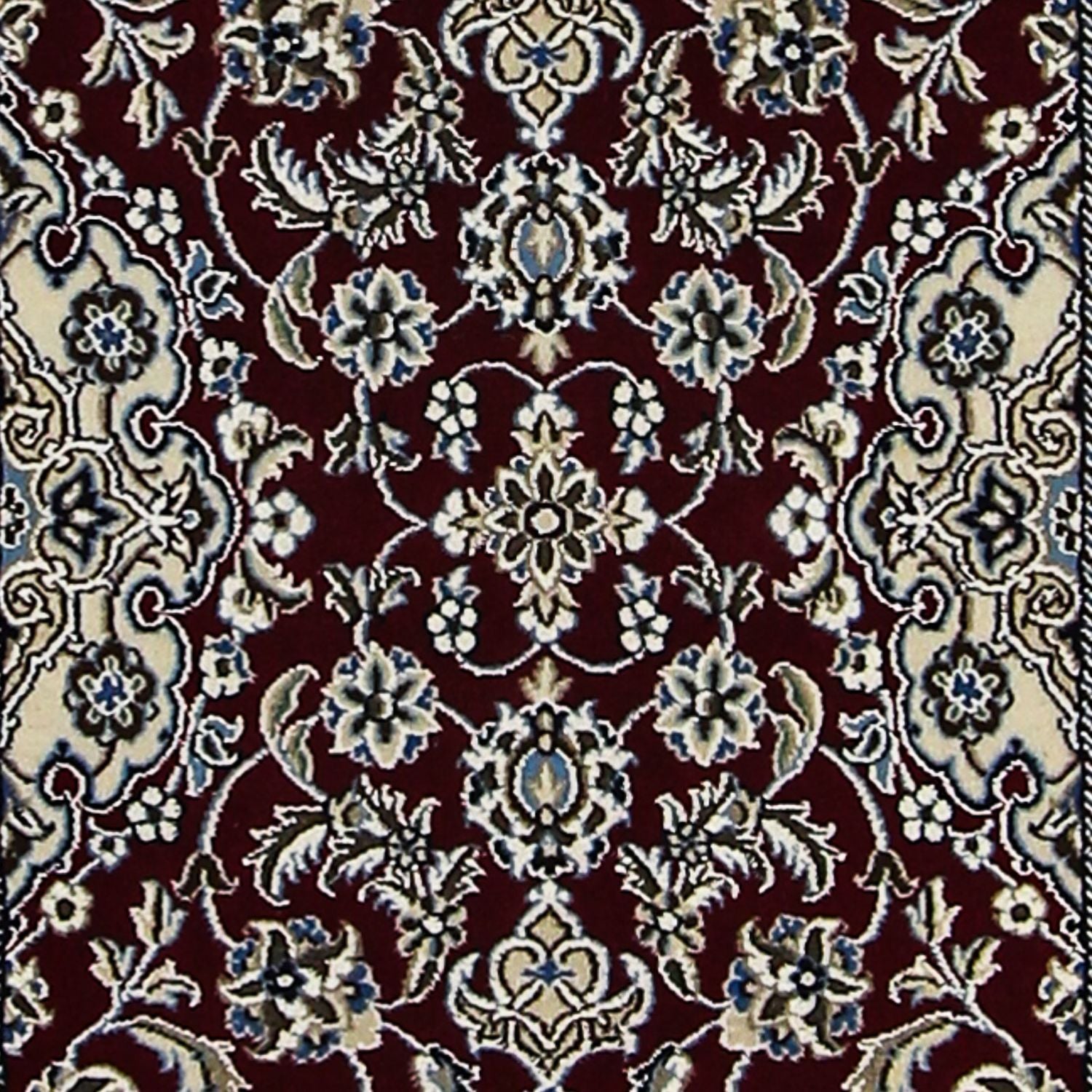 Tapis de couloir Tapis persan - Nain - Royal - 197 x 62 cm - bleu foncé