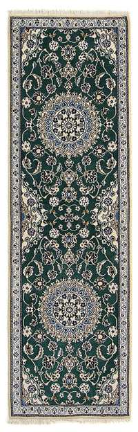 Tapis de couloir Tapis persan - Nain - Royal - 200 x 60 cm - vert foncé