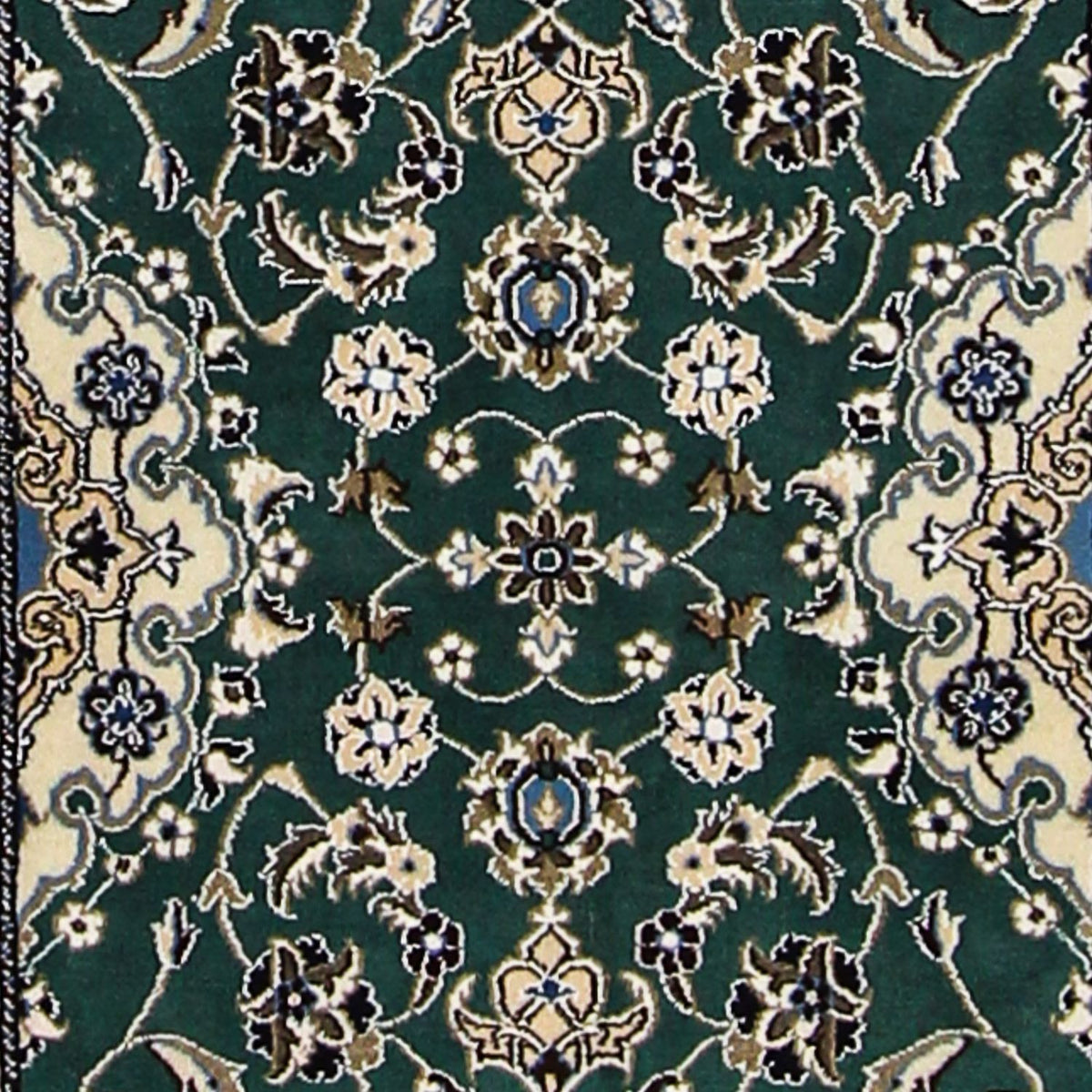 Tapis de couloir Tapis persan - Nain - Royal - 200 x 60 cm - vert foncé