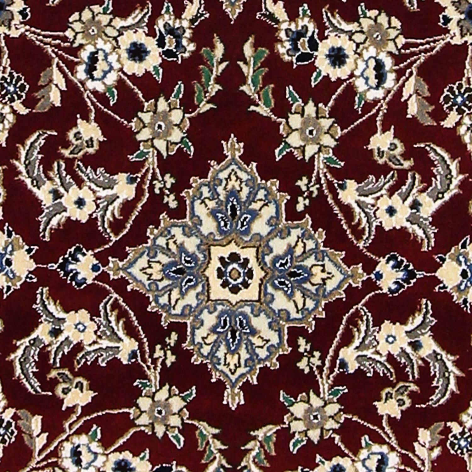 Tapis de couloir Tapis persan - Nain - Royal - 203 x 81 cm - rouge foncé