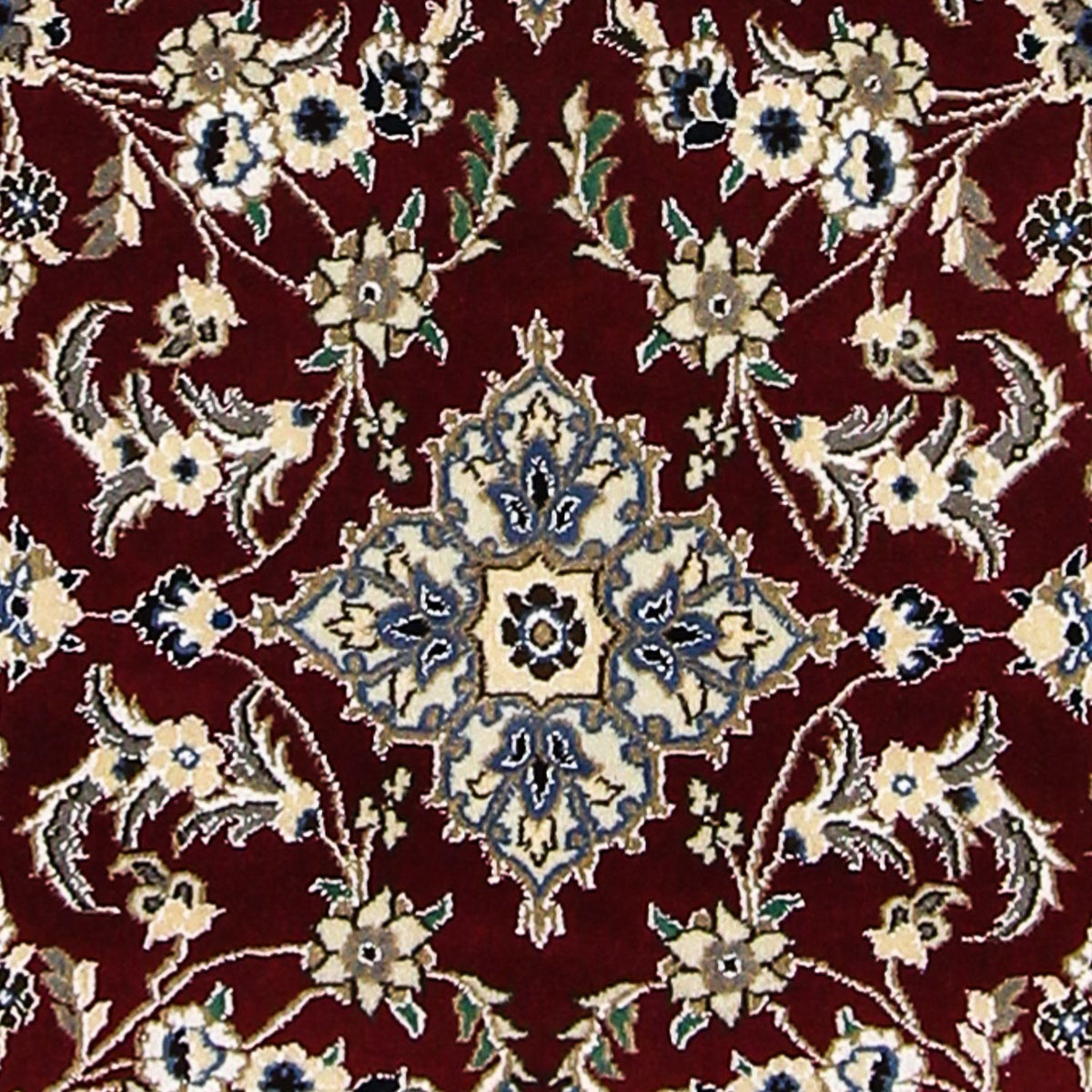 Tapis de couloir Tapis persan - Nain - Royal - 203 x 81 cm - rouge foncé