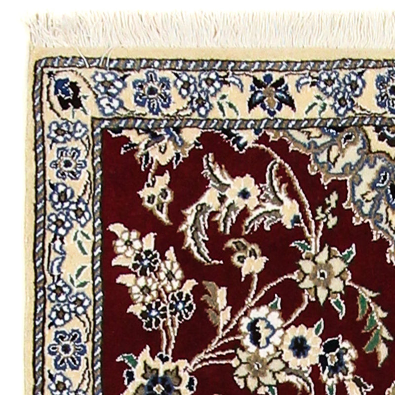 Tapis de couloir Tapis persan - Nain - Royal - 203 x 81 cm - rouge foncé