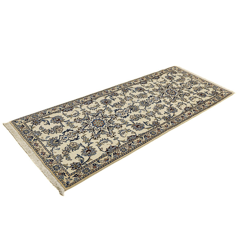 Tapis de couloir Tapis persan - Nain - Royal - 198 x 80 cm - beige